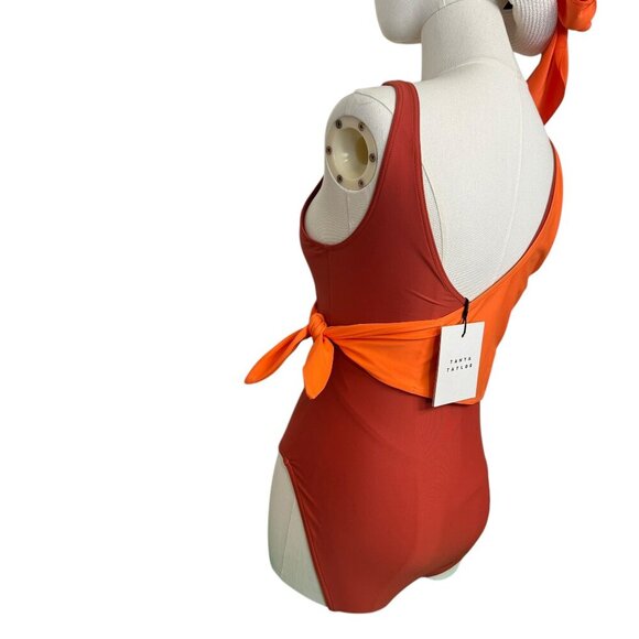 Tanya Taylor Kelly Wrap One two tone Piece Swimsuit SZ:XS - Picture 3 of 6